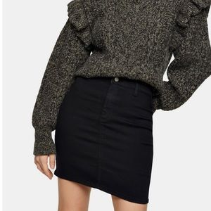 ASOS TOPSHOP NWT Joni Skinny Denim Skirt In Black Size S